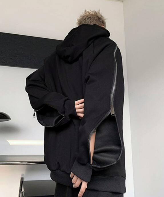 スウェットメンズ メンズ フード付き スウェット パーカー 黒 十字刺繍