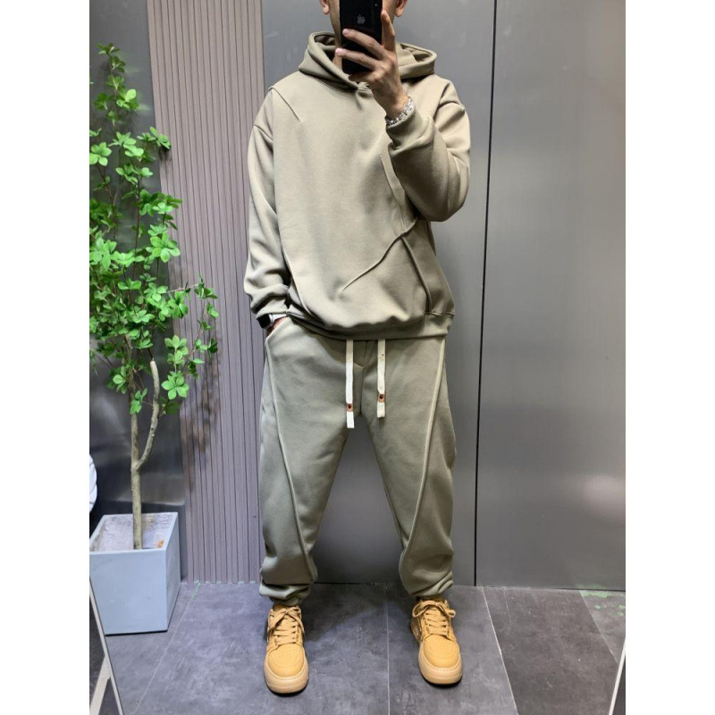 スウェットメンズ 裏起毛プルオーバーパーカーセットアップ