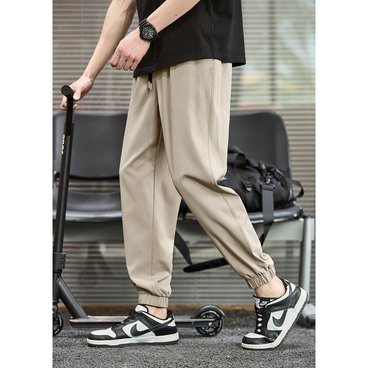 スウェットメンズ シンプル裾絞りスウェットパンツ
