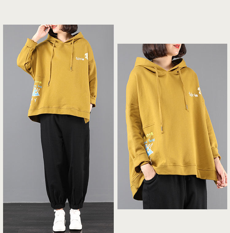 スウェットメンズ 袖プリント入りゆったりシルエットプルオーバーフード付き裏毛トップス