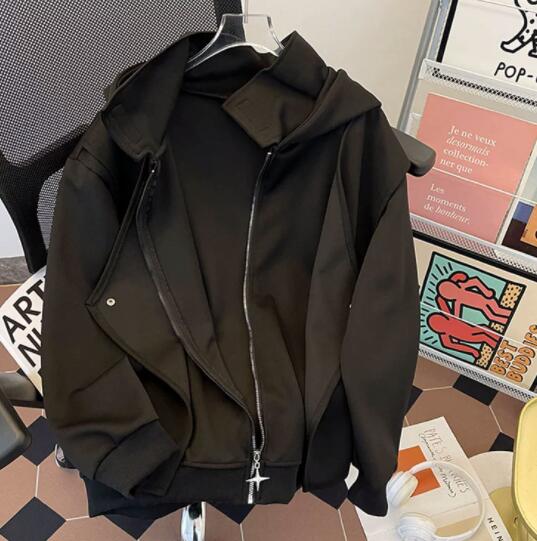 スウェットメンズ メンズ 重ね着風 フード付きスウェット カジュアル