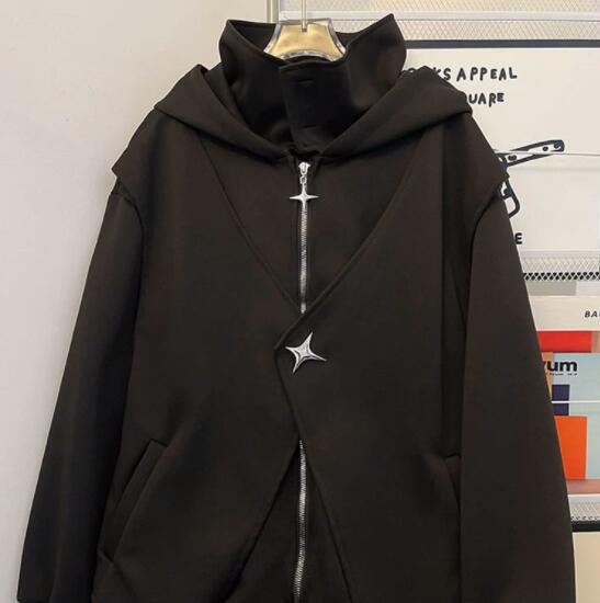 スウェットメンズ メンズ 重ね着風 フード付きスウェット カジュアル