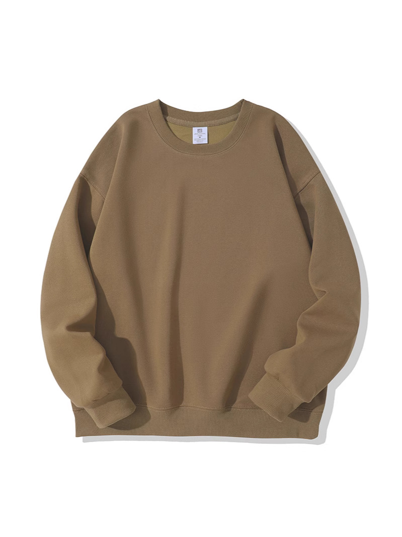 スウェットメンズ ゆったりシルエット無地クルーネック裏毛トレーナー