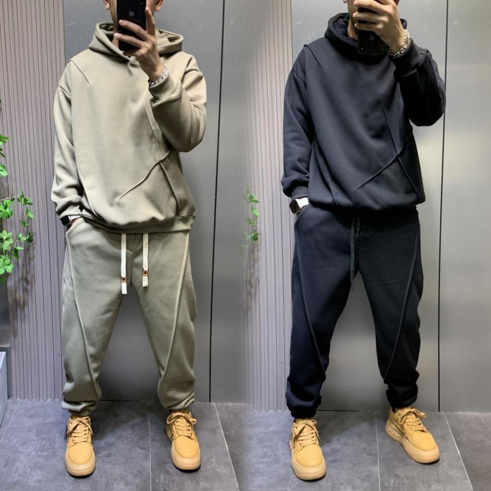 スウェットメンズ 裏起毛プルオーバーパーカーセットアップ