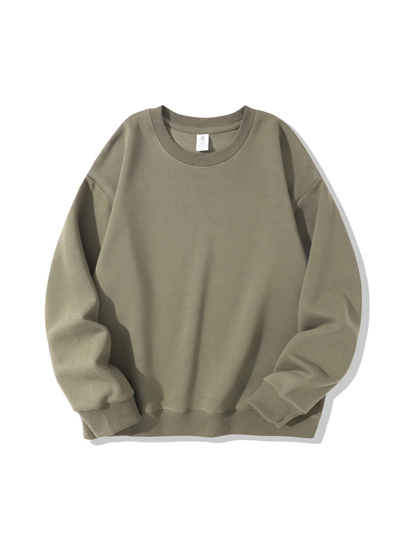 スウェットメンズ ゆったりシルエット無地クルーネック裏毛トレーナー