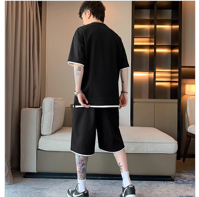 スウェットメンズ シンプルラインセットアップ