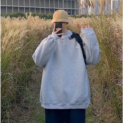 スウェットメンズ メンズ 秋冬 ゆったり無地スウェットトレーナー