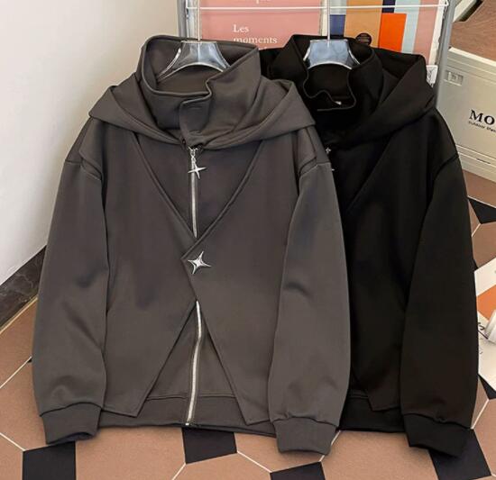 スウェットメンズ メンズ 重ね着風 フード付きスウェット カジュアル