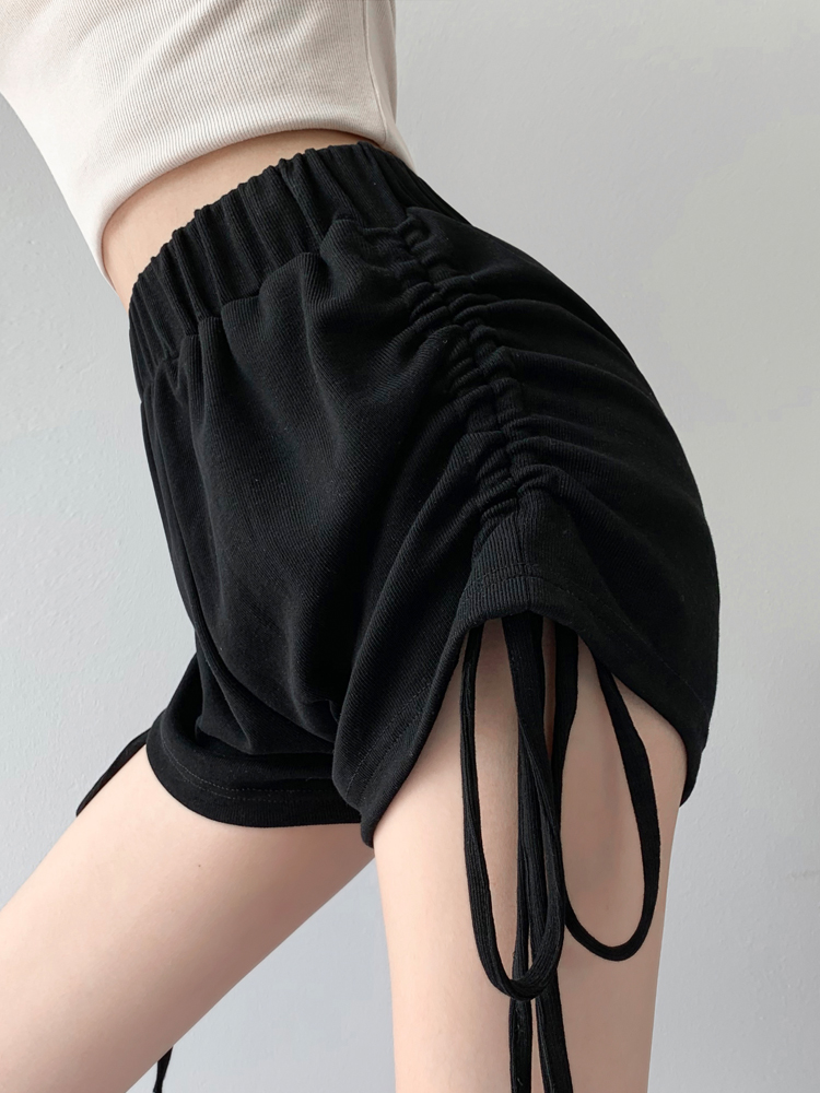 【レディース】スウェットパンツ スウェットパンツ シャーリング紐付きショートパンツ