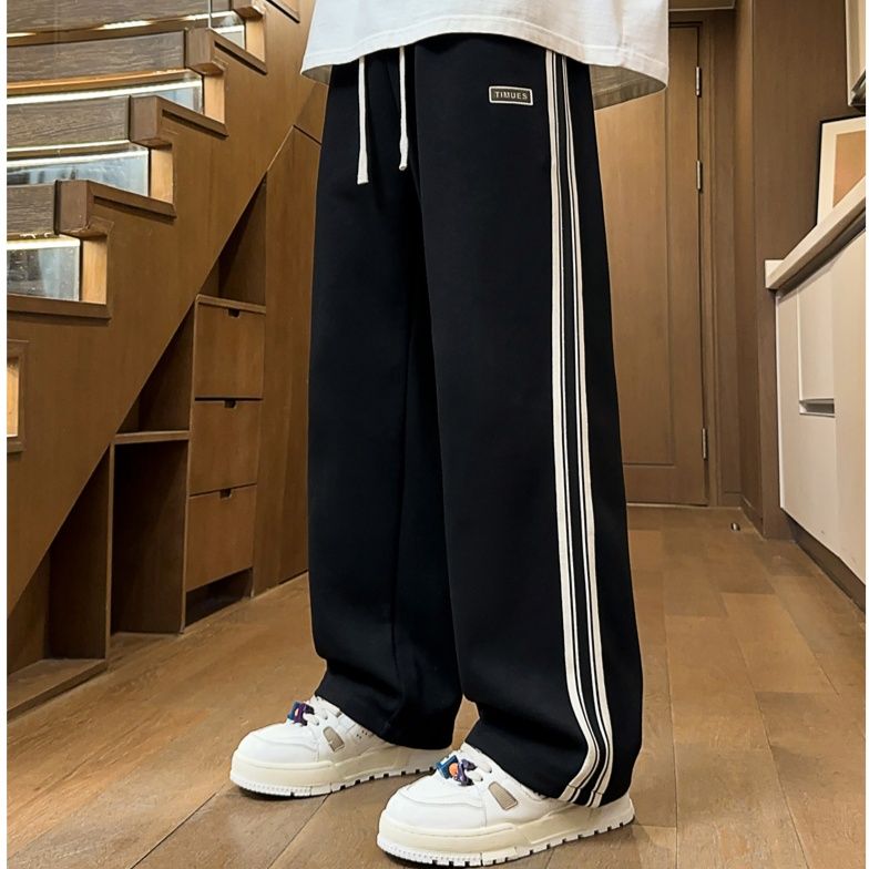 スウェットパンツ サイドライン入りゆったりスウェットパンツ