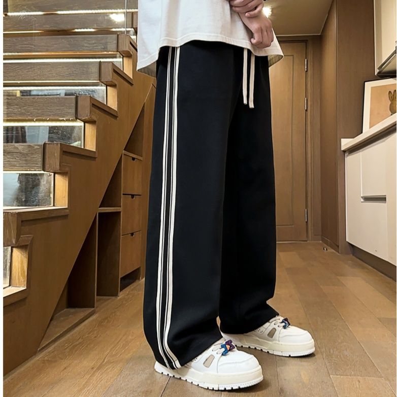 スウェットパンツ サイドライン入りゆったりスウェットパンツ