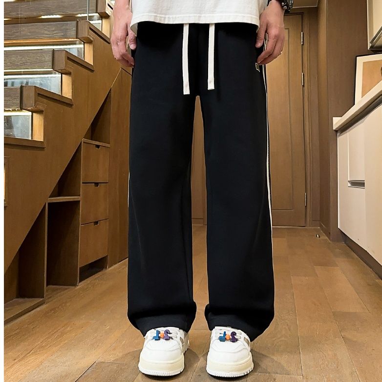 スウェットパンツ サイドライン入りゆったりスウェットパンツ