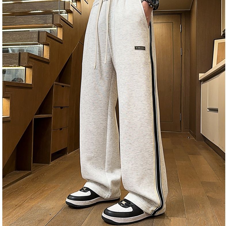 スウェットパンツ サイドライン入りゆったりスウェットパンツ