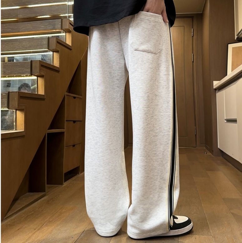 スウェットパンツ サイドライン入りゆったりスウェットパンツ