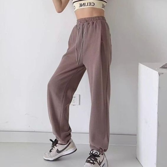 【レディース】リラックスシルエット紐付きスウェットパンツ
