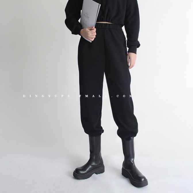 【レディース】裏起毛ハーレムスウェットパンツ