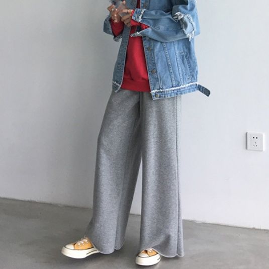 【レディース】スウェットパンツ リラックスワイドフレアスウェット