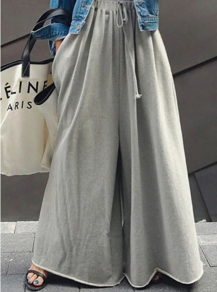 【レディース】スウェットパンツ 優雅な流れるワイドフレアパンツ