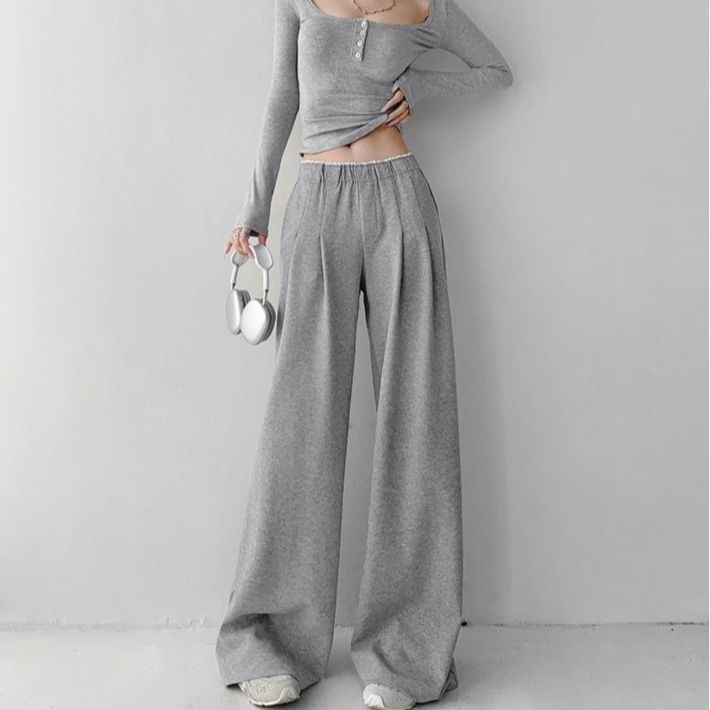 【レディース】スウェットパンツ リラックスワイドスウェットパンツ