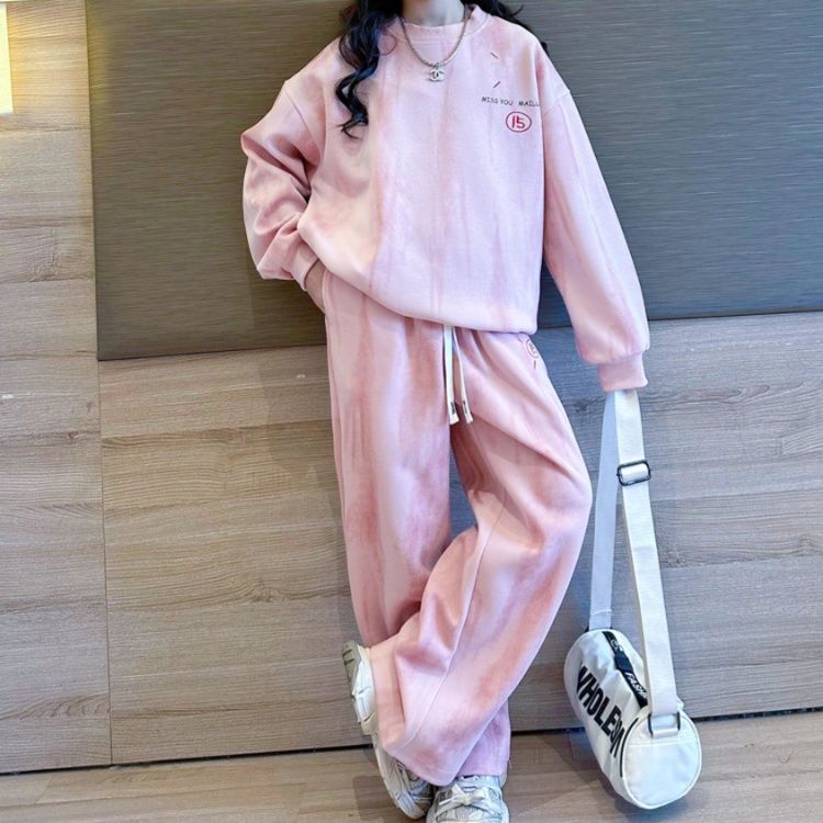 【キッズ上下セット】スウェットパンツ ジュニア用ワイドスウェットセット
