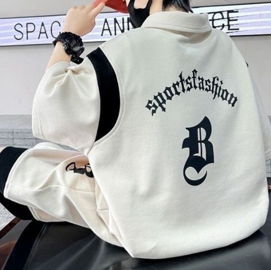 【キッズ上下セット】スウェットパンツ バイカラー刺繍入りゆったりショート