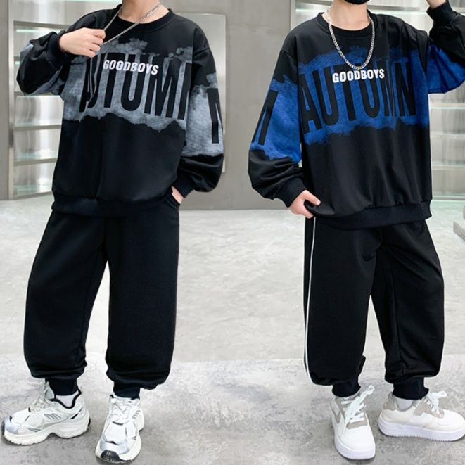 【キッズ上下セット】スウェットパンツ ゆったりグラフィックセットアップ