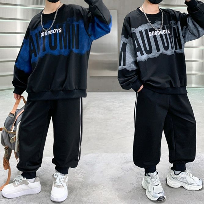 【キッズ上下セット】スウェットパンツ ゆったりグラフィックセットアップ