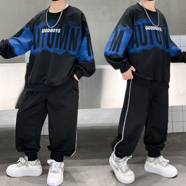 【キッズ上下セット】スウェットパンツ ゆったりグラフィックセットアップ
