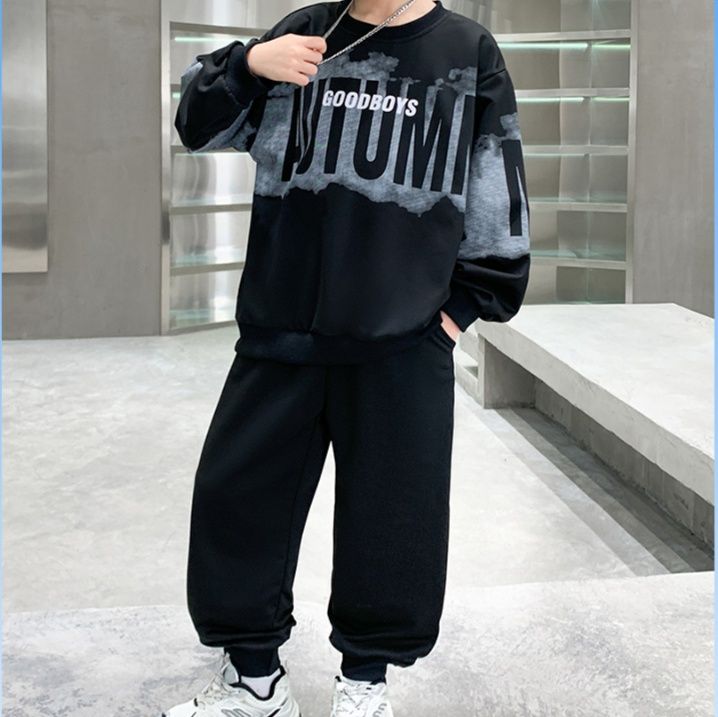 【キッズ上下セット】スウェットパンツ ゆったりグラフィックセットアップ