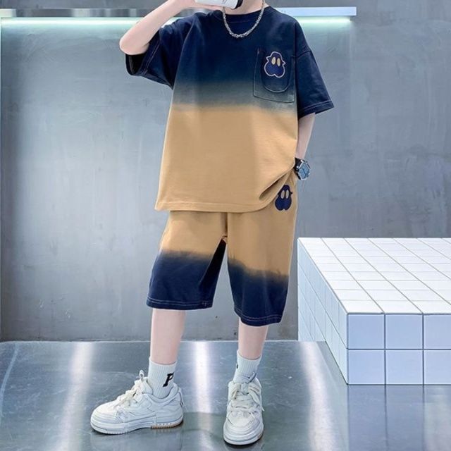 【キッズ上下セット】スウェットパンツ 子供用グラデーションセットアップ