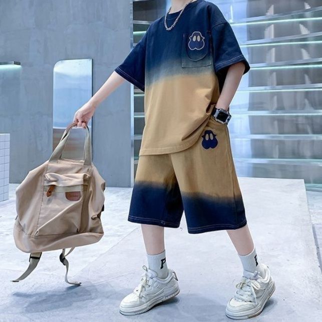 【キッズ上下セット】スウェットパンツ 子供用グラデーションセットアップ