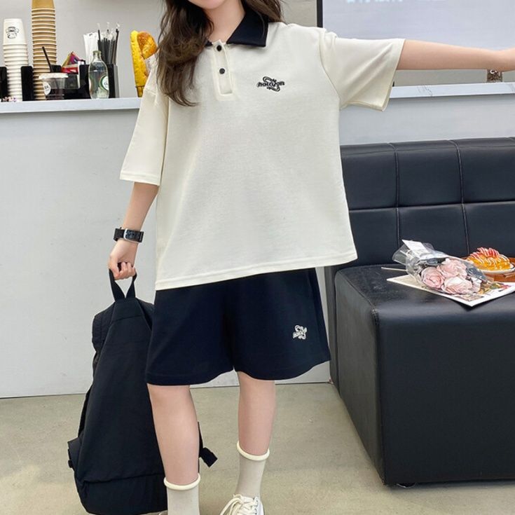 【キッズ上下セット】スウェットパンツ ゆったりスポーティーショートパンツ