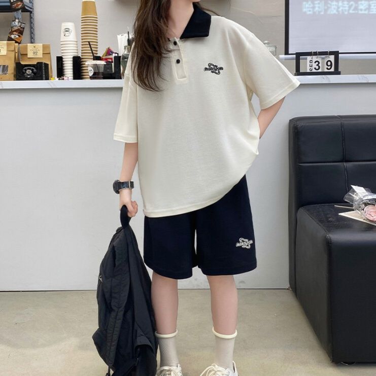 【キッズ上下セット】スウェットパンツ ゆったりスポーティーショートパンツ