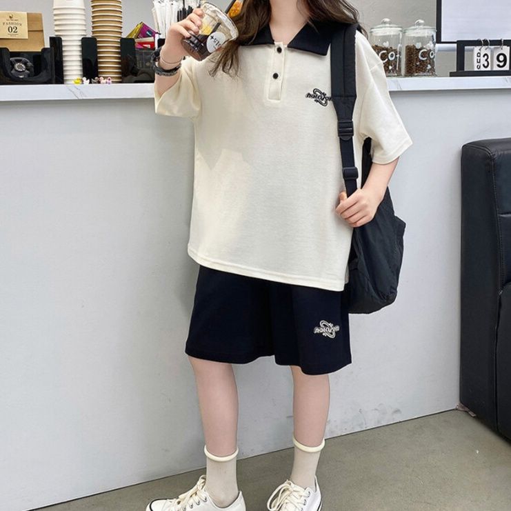【キッズ上下セット】スウェットパンツ ゆったりスポーティーショートパンツ