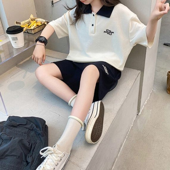 【キッズ上下セット】スウェットパンツ ゆったりスポーティーショートパンツ