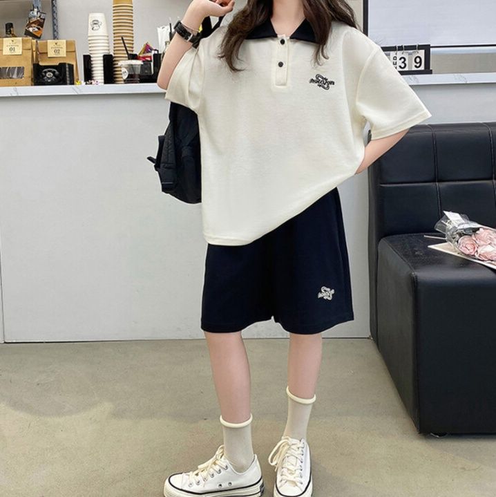 【キッズ上下セット】スウェットパンツ ゆったりスポーティーショートパンツ