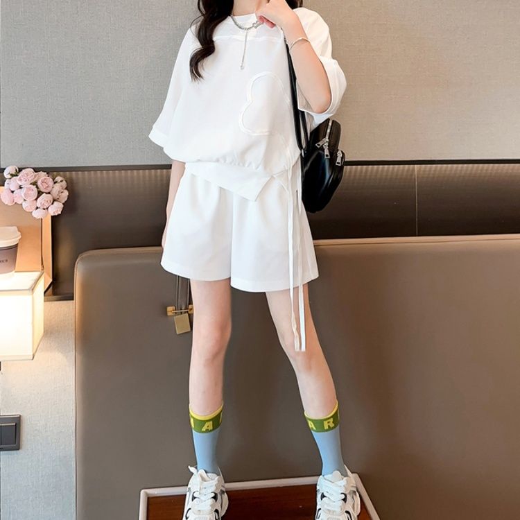 【キッズ上下セット】スウェットパンツ ゆったりシルエット半袖セットアップ