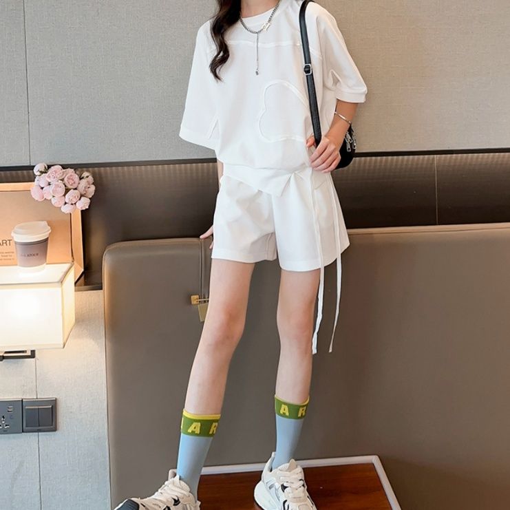 【キッズ上下セット】スウェットパンツ ゆったりシルエット半袖セットアップ