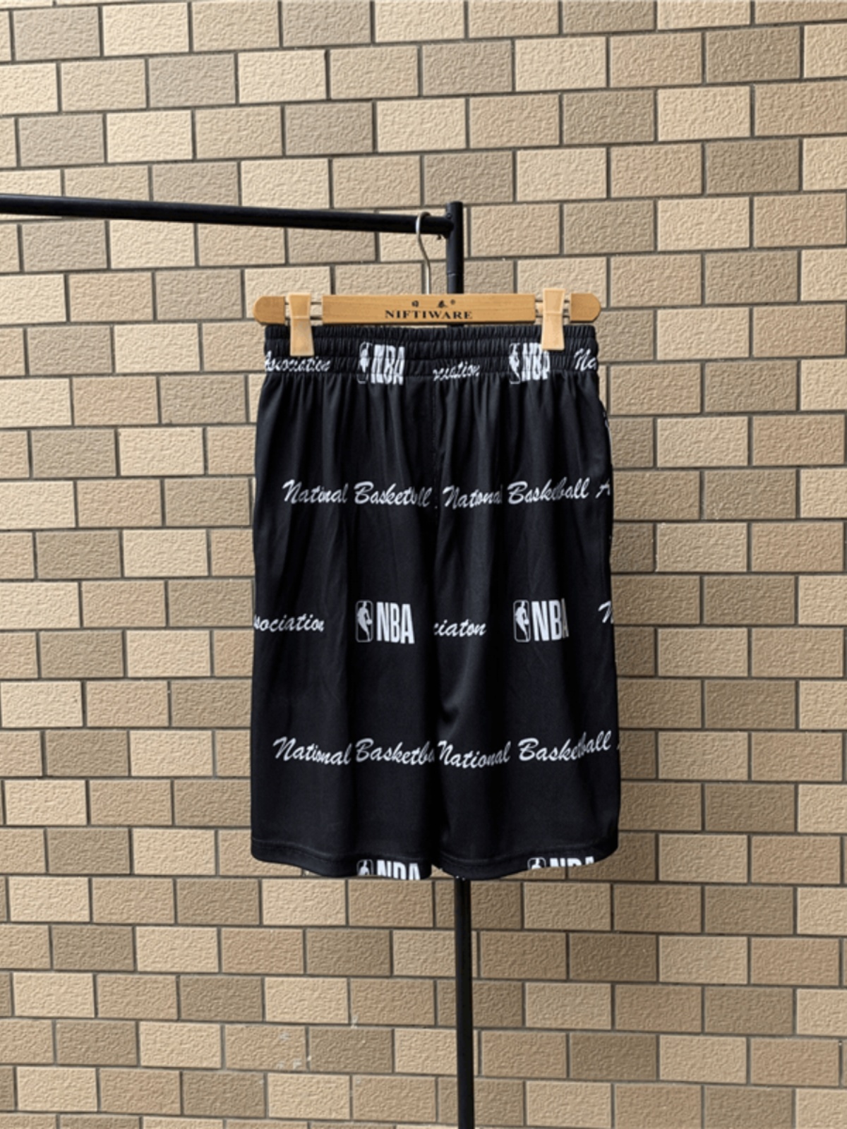 【メンズ】スウェットパンツ バスケロゴ総柄ショートパンツ