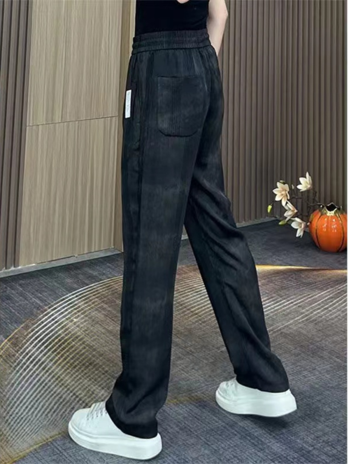 【レディース】和風テイスト ストレートスウェットパンツ