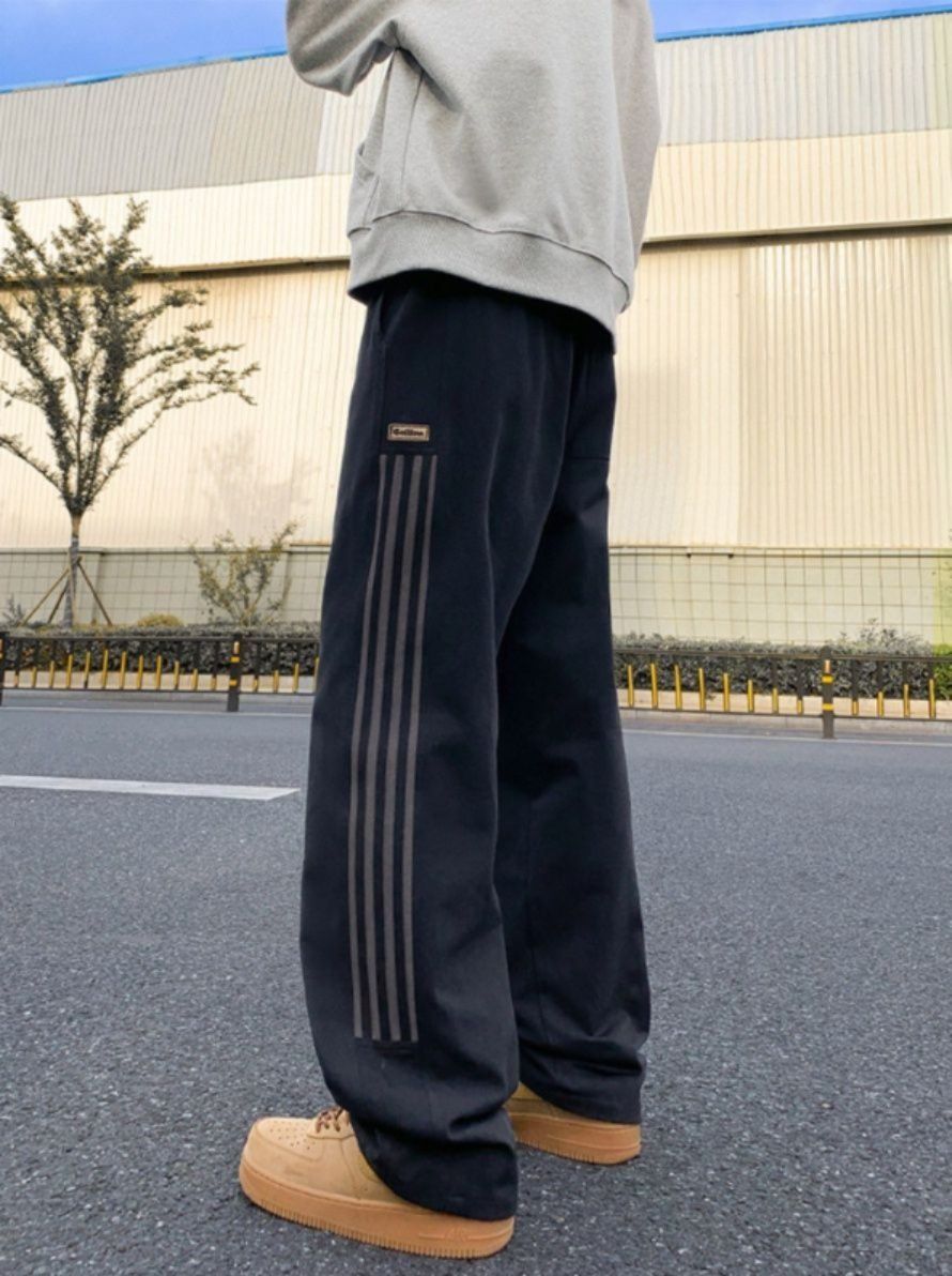 スウェットパンツ サイドライン入りストレート