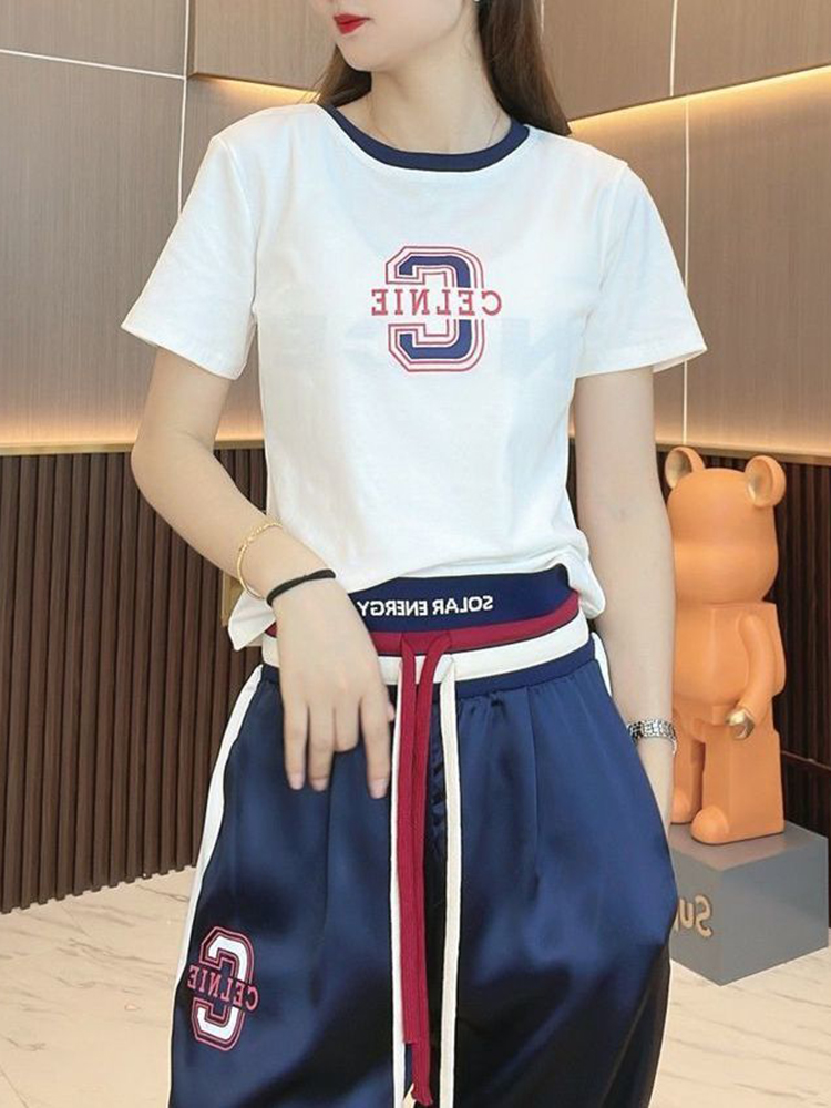 【レディース】スウェットパンツ ロゴ入りサイドライン ゆるパンツ