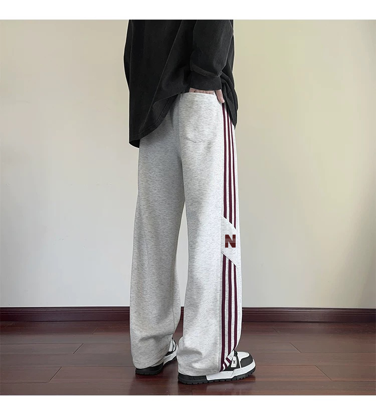 スウェットパンツ ラインデザイン ワイドスウェットパンツ