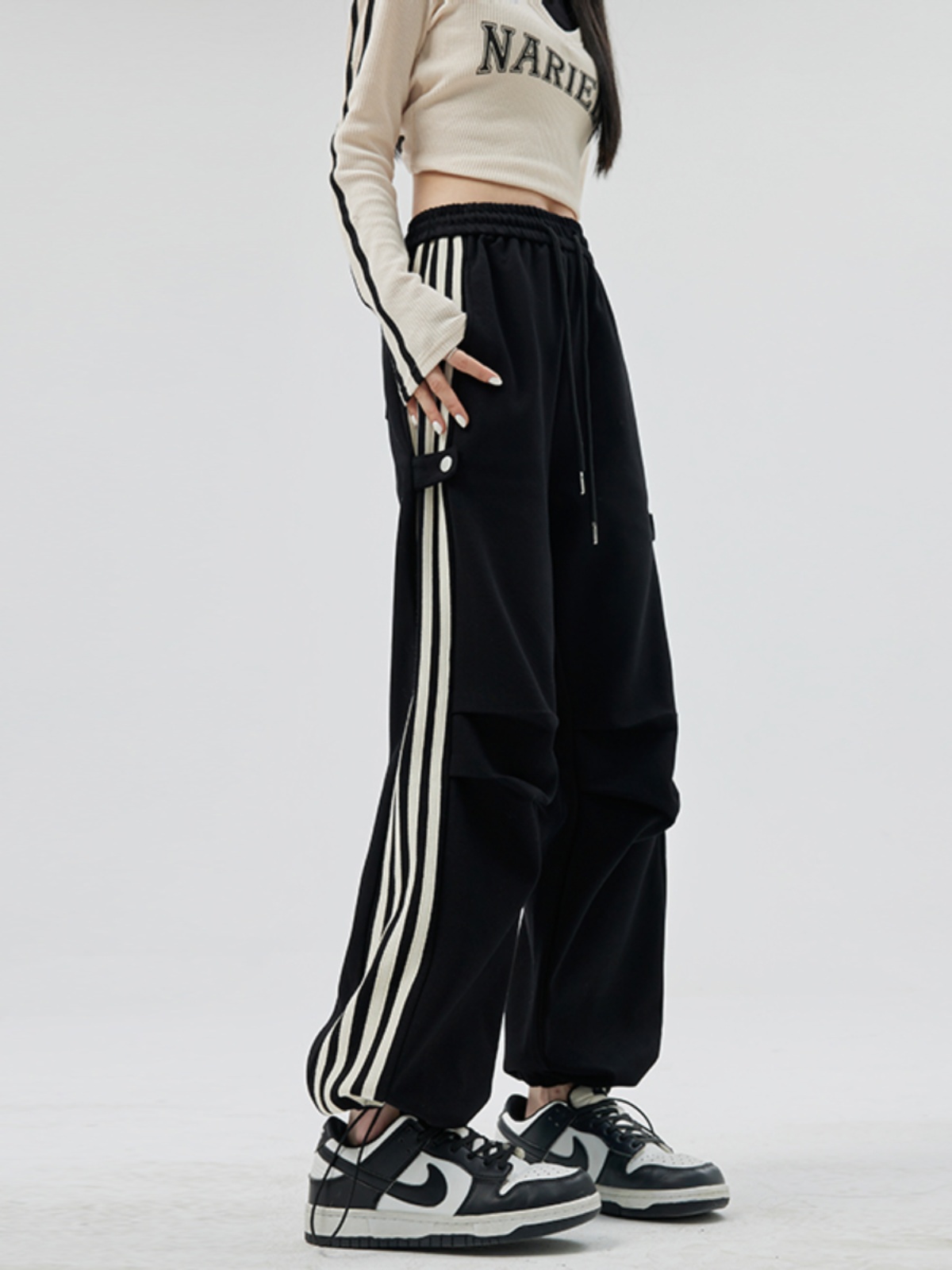 【レディース】スウェットパンツ サイドラインワイドスウェットパンツ