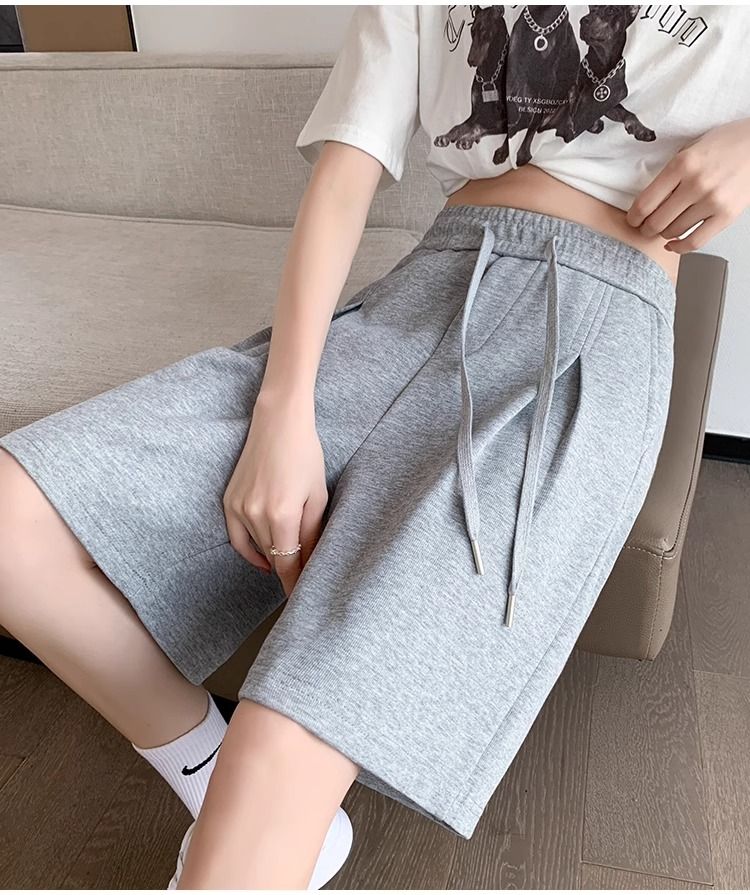【レディース】スウェットパンツ プリーツタック入りゆったりショート