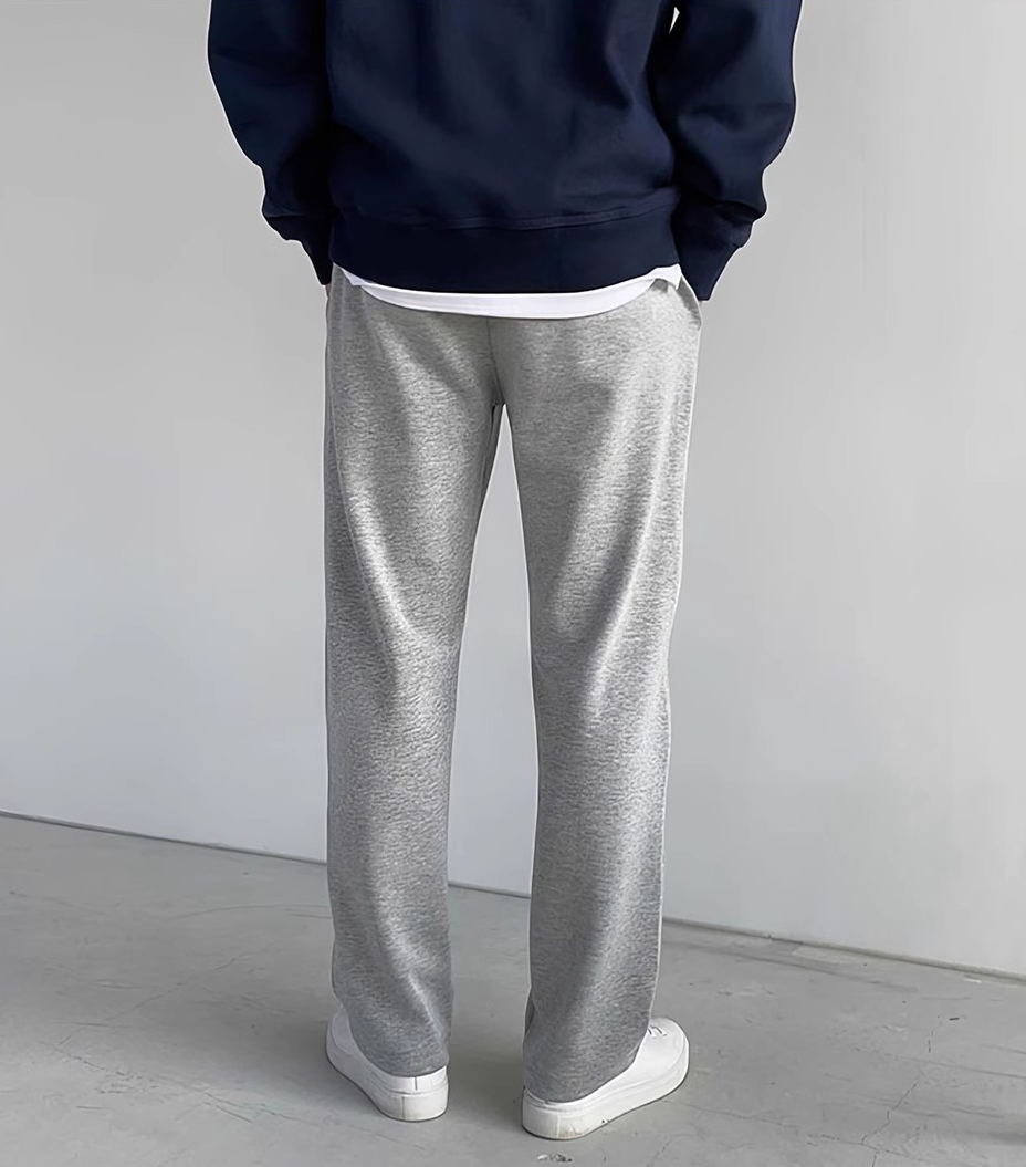 スウェットパンツ センタープレスストレートパンツ