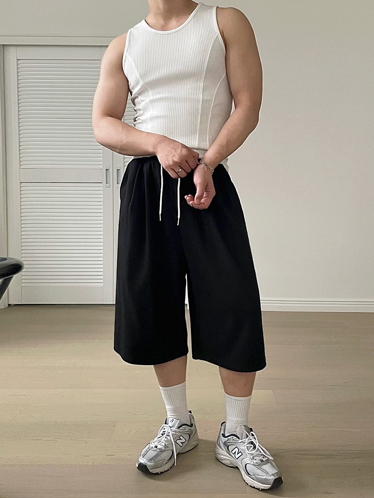 リラックスワイドハーフスウェットパンツ