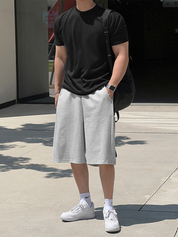 スウェットパンツ ゆったりショートワイドシルエット裏毛ひざ下丈