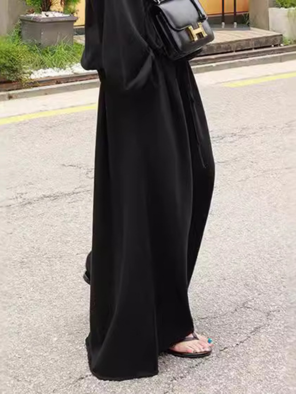 【レディース】スウェットパンツ 優雅な流れるワイドフレアパンツ