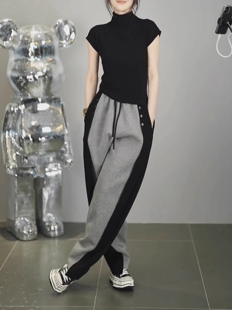 【レディース】スウェットパンツ サイドラインゆったりスウェット